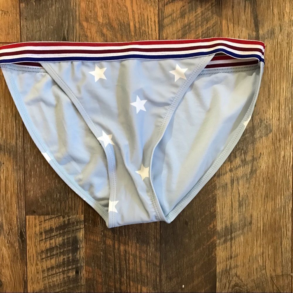 No Boundaries 2-PC Light Blue with stars Modest top Bikini Bathing Suit Sz 11/13 - Picture 5 of 5